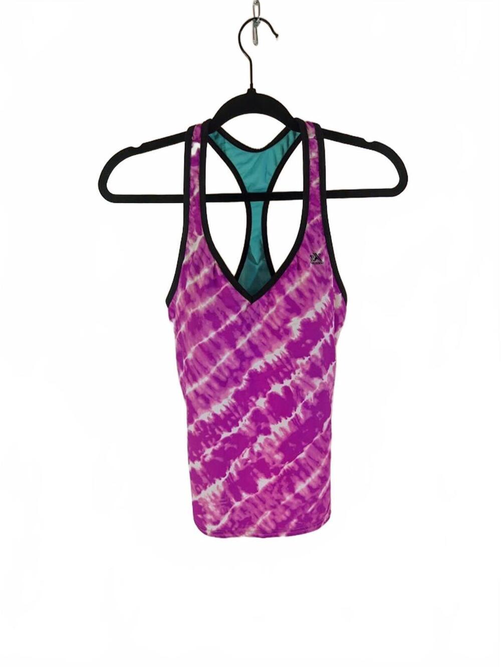 ZeroXPosure Swim Purple Tie-Dye Racerback Tankini Top Size 10